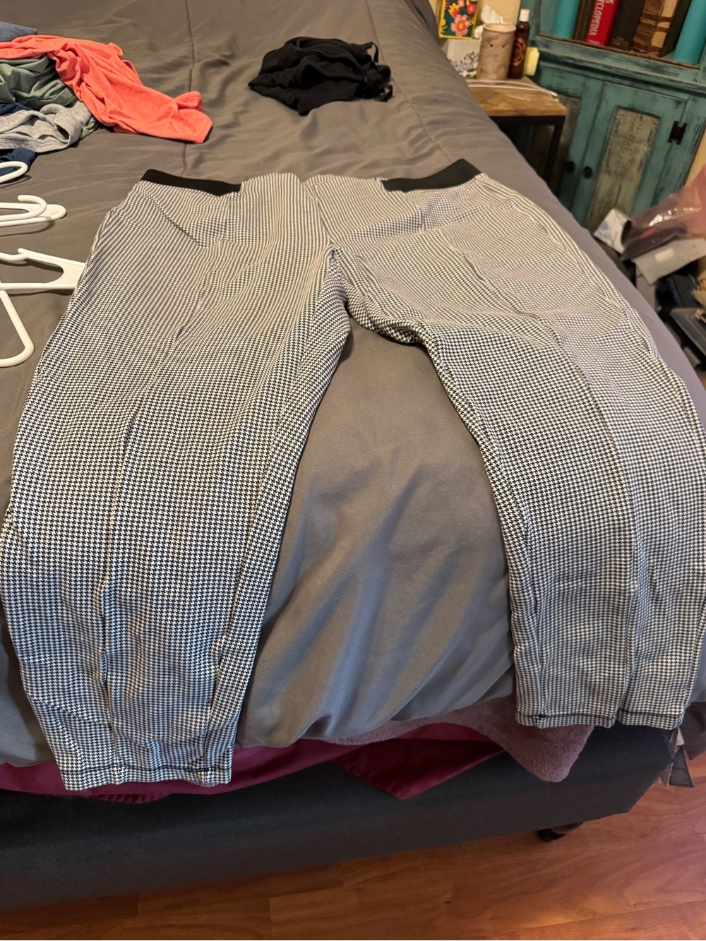 Terra & Sky Black and White Micro-Check Pull-On Joggers